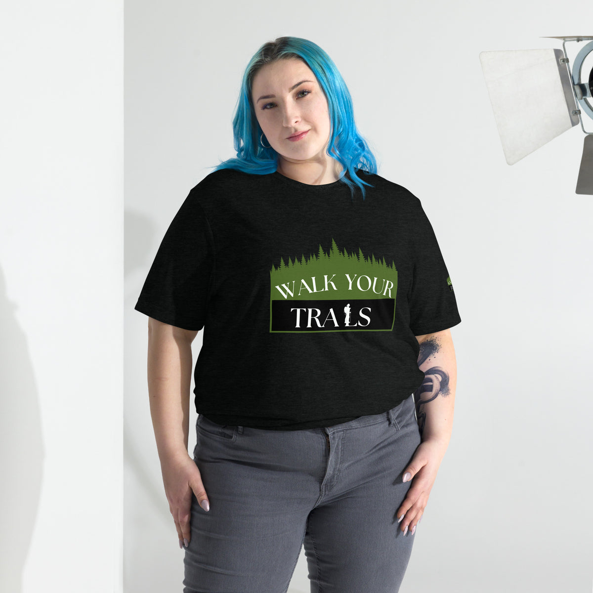 Short Sleeve T-Shirt, Person wearing a black t-shirt with &