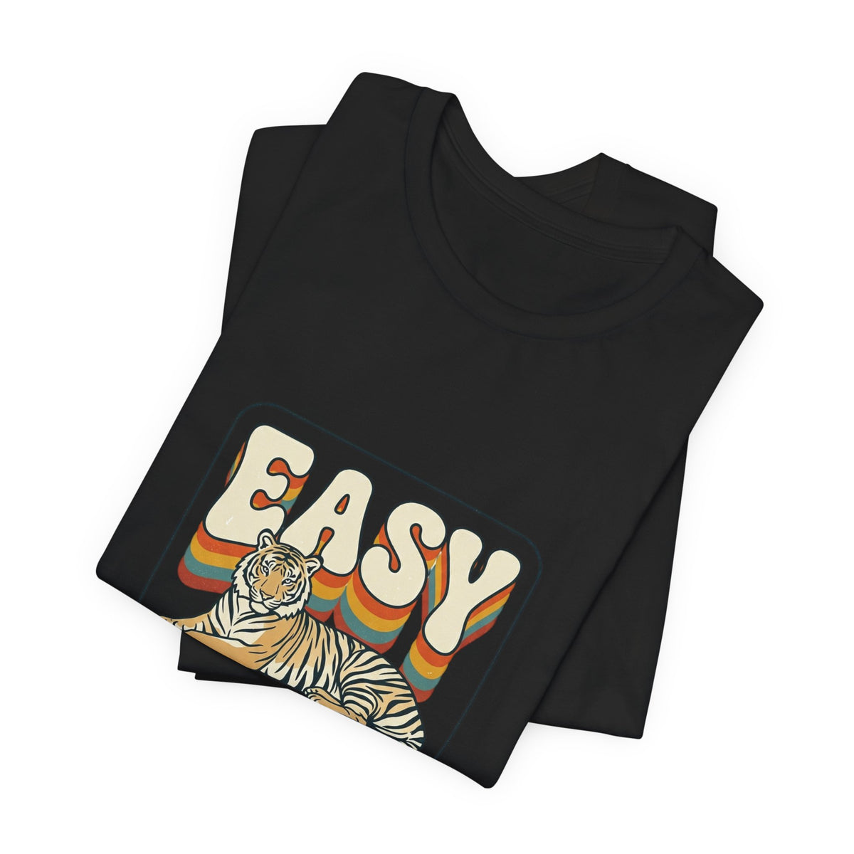 Easy Tiger Retro Tiger Graphic Tee, Black t-shirt with a tiger graphic and &