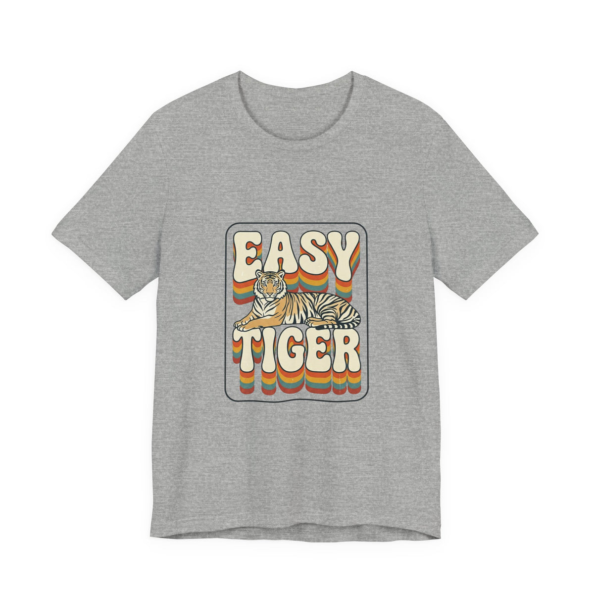 Easy Tiger Retro Tiger Graphic Tee, Gray t-shirt with &