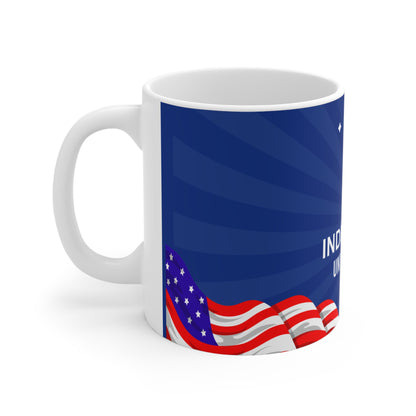 Independence Day 4th of July Coffee Mug — USA Flag Patriotic 11oz