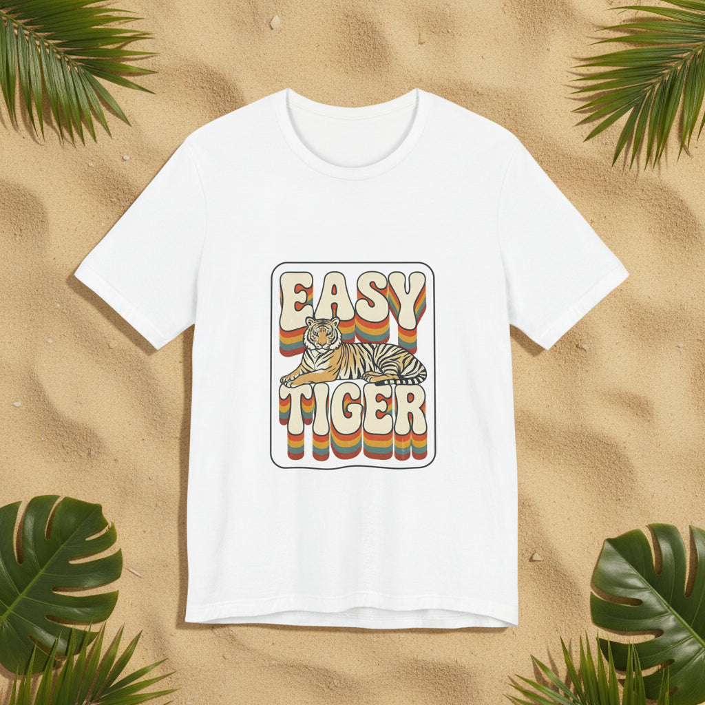 Easy Tiger Retro Tiger Graphic Tee, White t-shirt with &