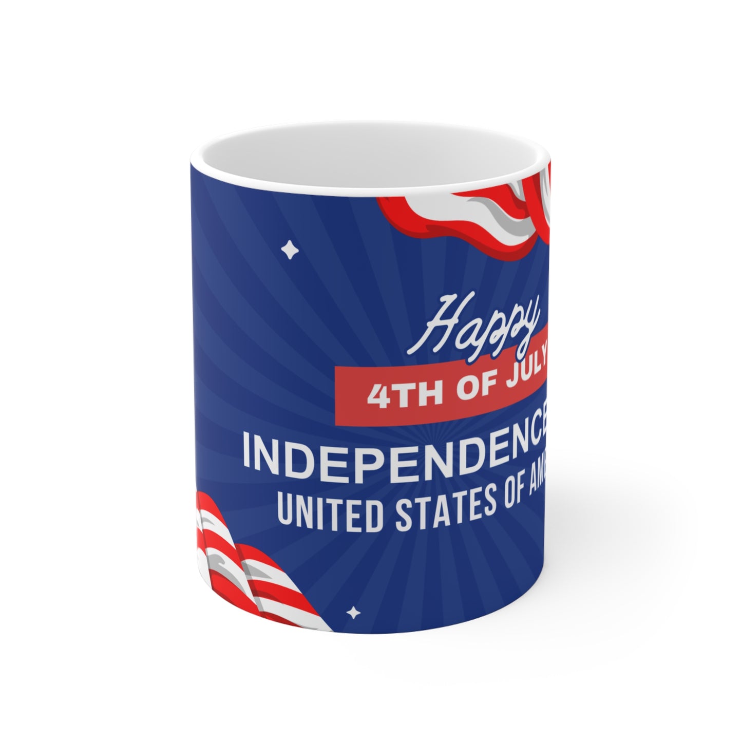 Independence Day 4th of July Coffee Mug — USA Flag Patriotic 11oz