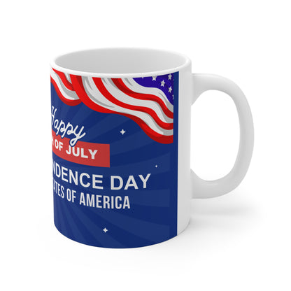 Independence Day 4th of July Coffee Mug — USA Flag Patriotic 11oz