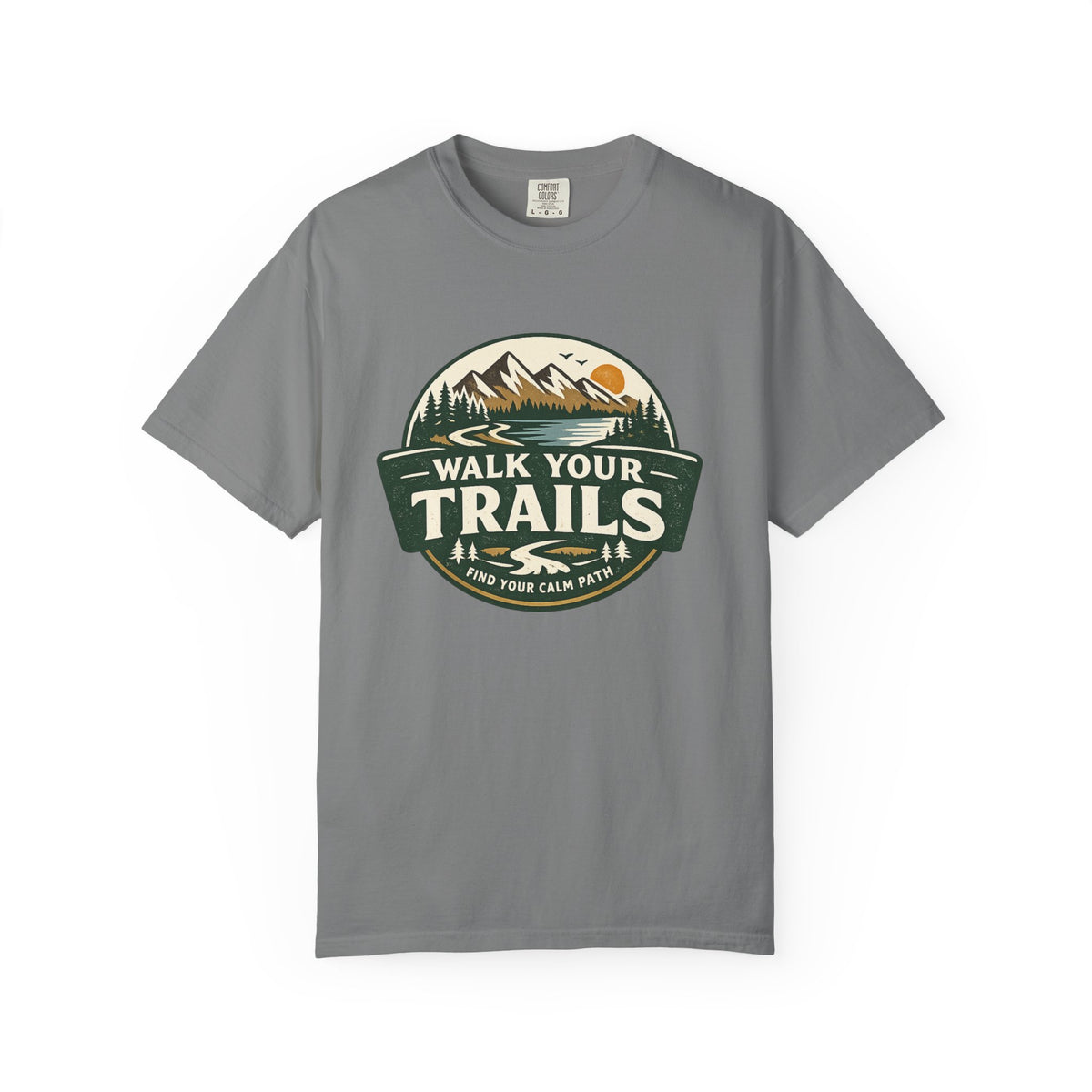 Unisex Garment Dyed T-Shirt, Gray t-shirt with &