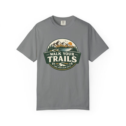 Unisex Garment Dyed T-Shirt, Gray t-shirt with &