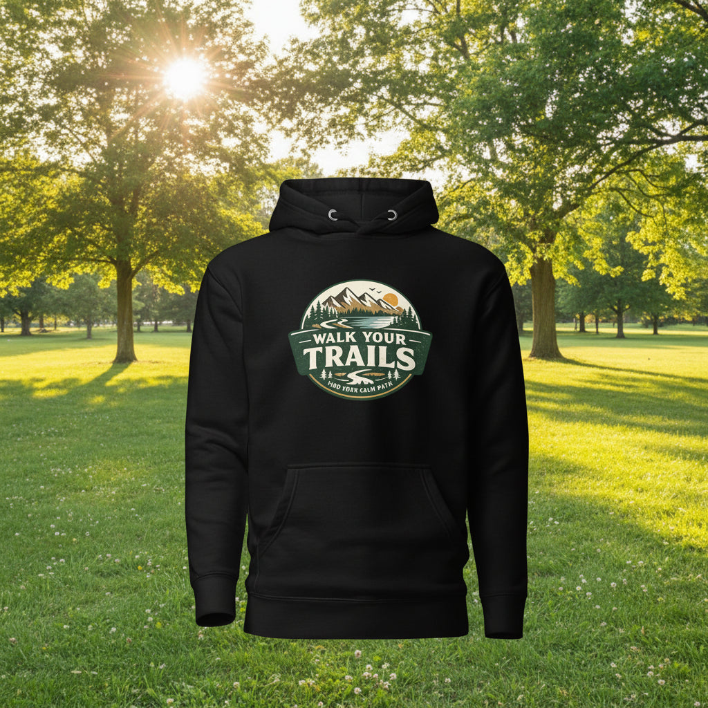 Unisex Hoodie Soft Warm Classic Fit, Black hoodie with &