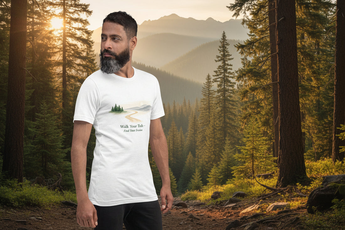 Classic Comfort Tee Soft Feel Perfect Fit, Man wearing a white t-shirt with &